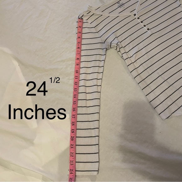 Striped V neck long sleeve shirt - Picture 6 of 9